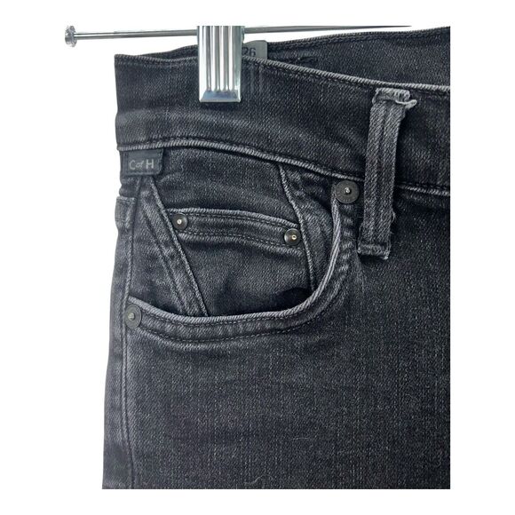 Citizens of Humanity COH Rocket High Rise Skinny Crop Jeans Black SZ 26 Raw Hem - Picture 3 of 10